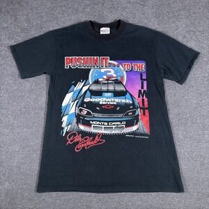 Vintage Dale Earnhardt Double Sided Graphic T-Shirt Size Large Black 1996